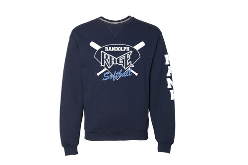 Randolph Rage Softball Russell Athletic Cotton Crewneck Sweatshirt - Navy - 5KounT