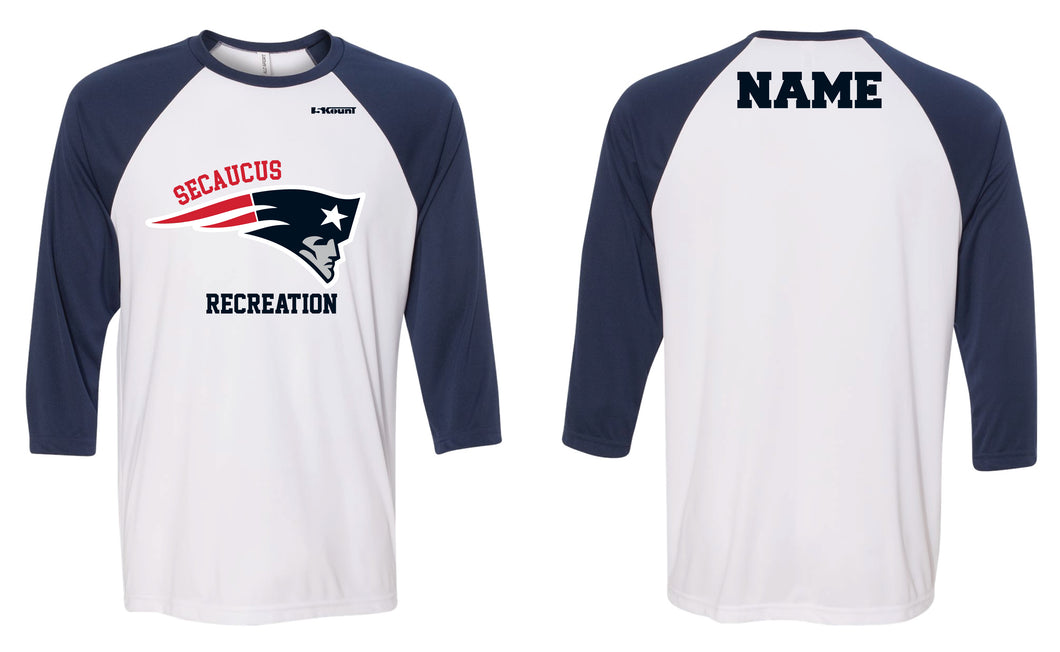 Secaucus Recreation Baseball Shirt - White/Navy - 5KounT2018