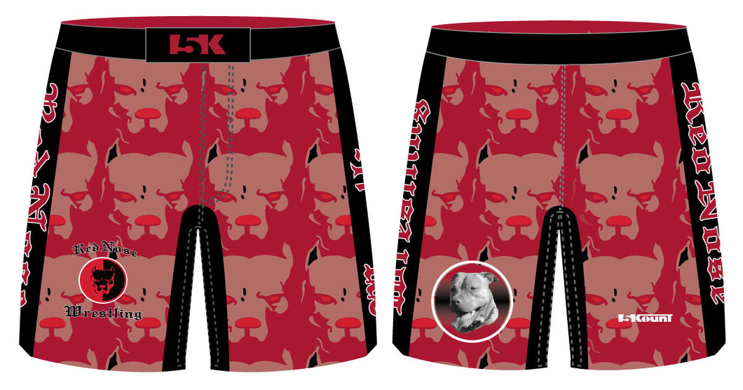 Red Nose Sublimated Fight Shorts - Red - 5KounT
