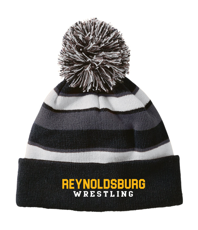 Reynoldsburg Wrestling Pom Beanie - Black - 5KounT