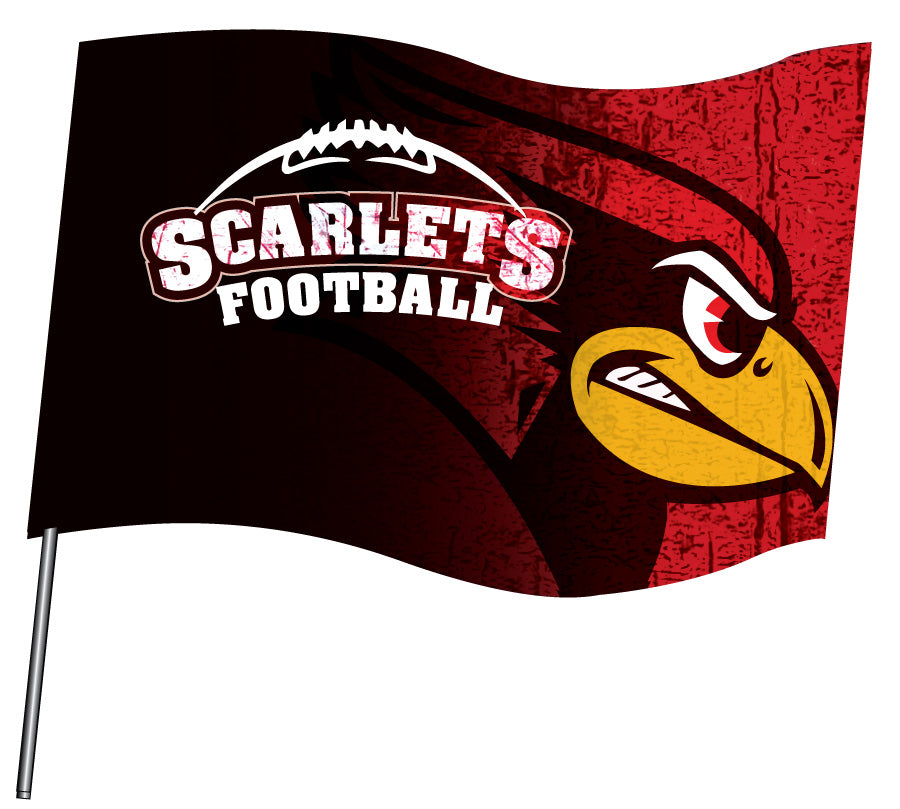 Scarlets Football Sublimated Flag - 5KounT