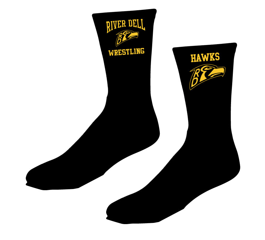 River Dell Wrestling Sublimated Socks - 5KounT