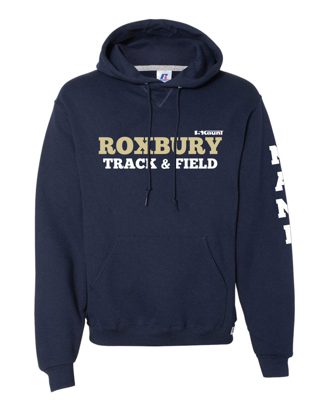 Roxbury Track & Field Russell Athletic Cotton Hoodie - Navy - 5KounT2018