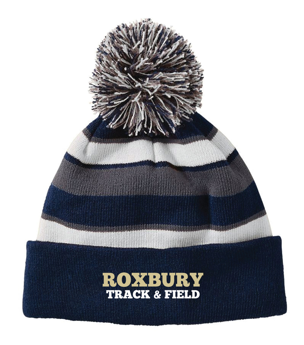 Roxbury Track & Field Pom Beanie - Navy - 5KounT2018