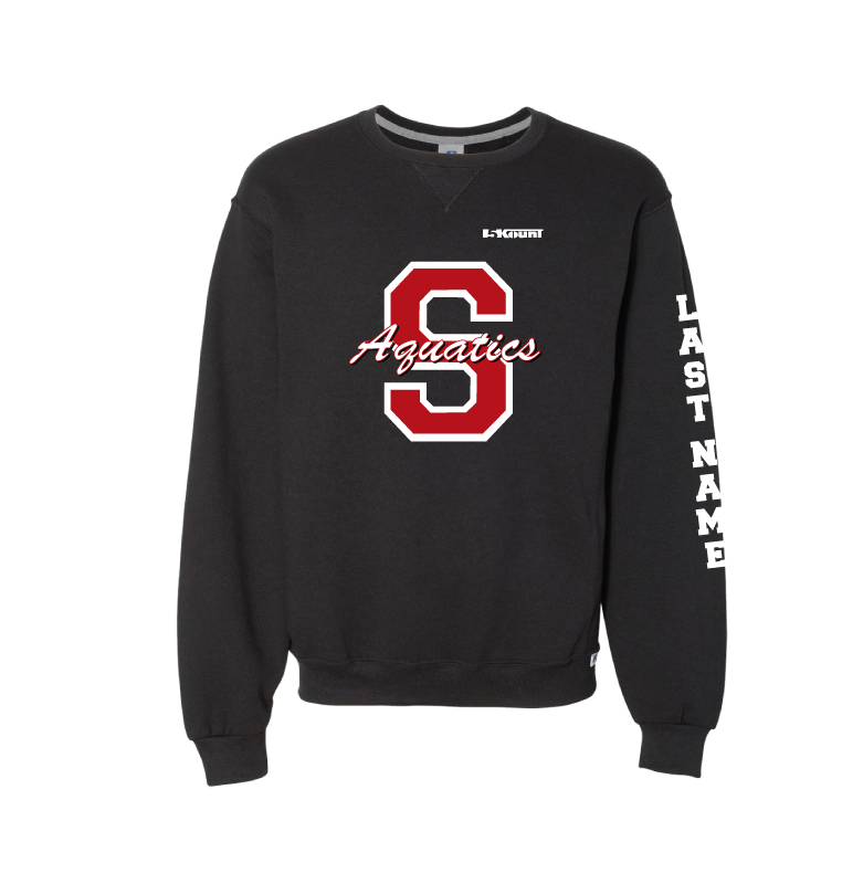 Scarlet Aquatics Russell Athletic Cotton Crewneck Sweatshirt - Black - 5KounT2018