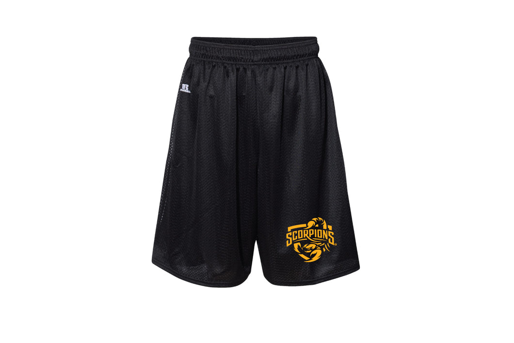 Scorpions Wrestling Russell Athletic Tech Shorts - Black - 5KounT