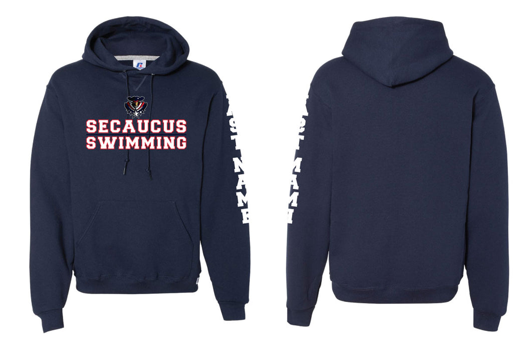Secaucus Swimming Russell Athletic Cotton Hoodie - Navy - 5KounT2018