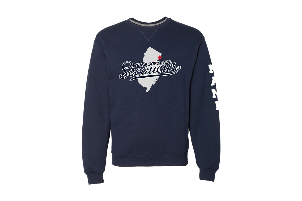 Secaucus Men's Softball Russell Athletic Cotton Crewneck Sweatshirt - Navy - 5KounT