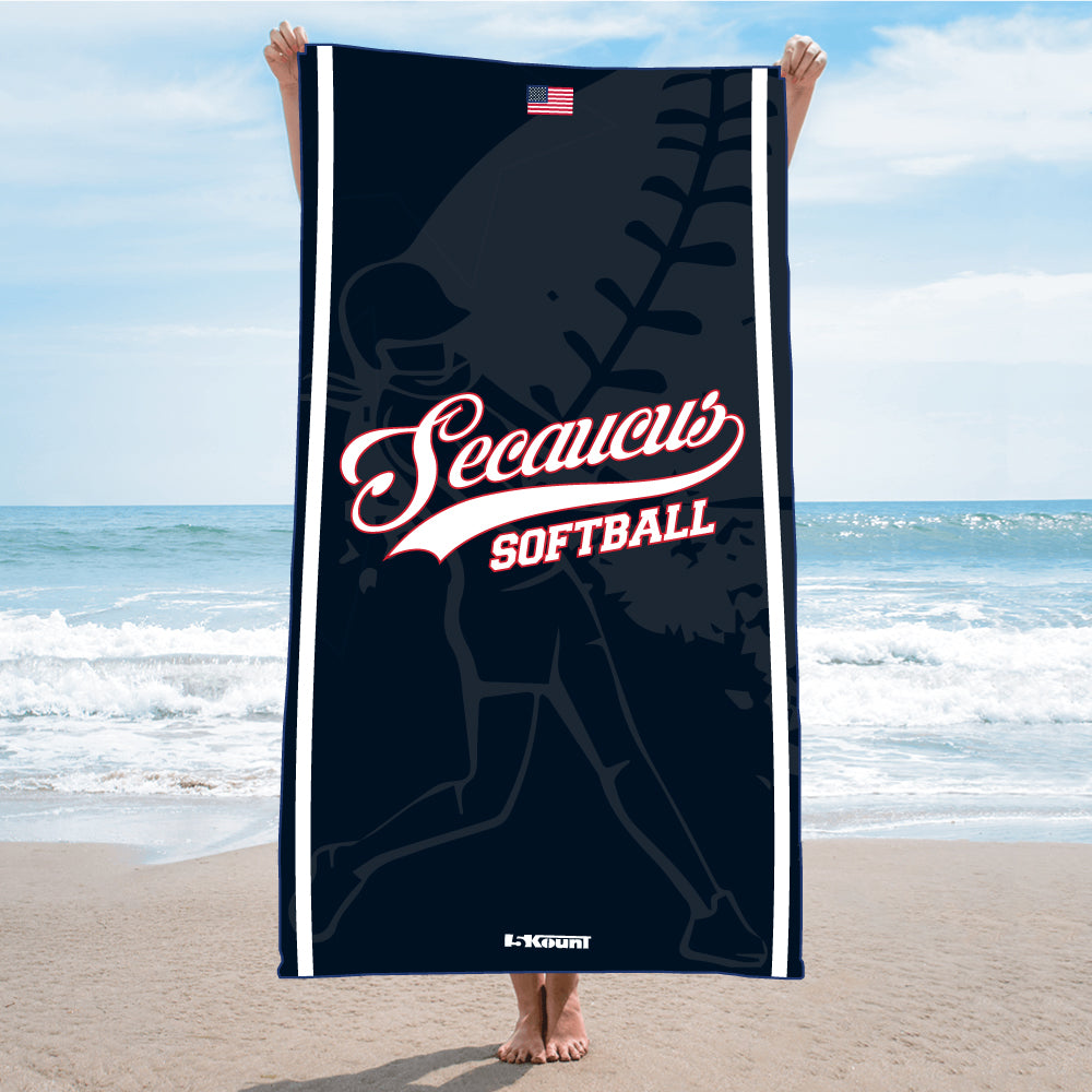 Secaucus Softball Sublimated Beach Towel - 5KounT2018