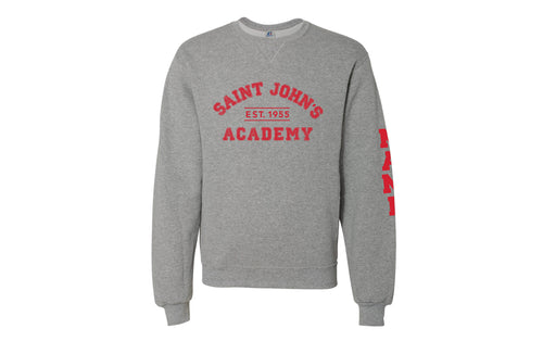 Saint John's Academy Russell Athletic Cotton Crewneck Sweatshirt -  Grey (Gym Approved) - 5KounT2018