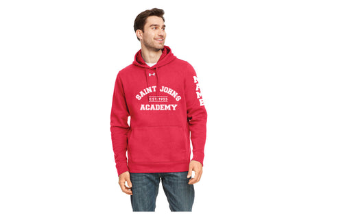 Saint John's Academy Under Armour Men's Hustle Pullover Hooded Sweatshirt - Red