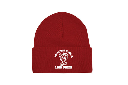 Memorial Elementary School Skull Beanie - Red