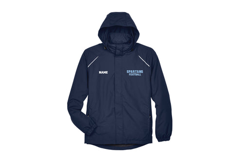 Spartans Football Men's Hooded Rain Jacket - Navy