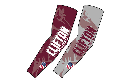 Cifton Football Sublimated Compression Sleeve - Maroon / Gray