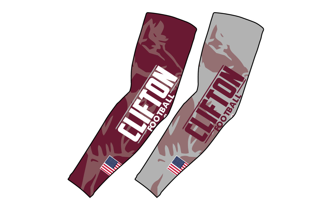 Cifton Football Sublimated Compression Sleeve -Maroon or Gray