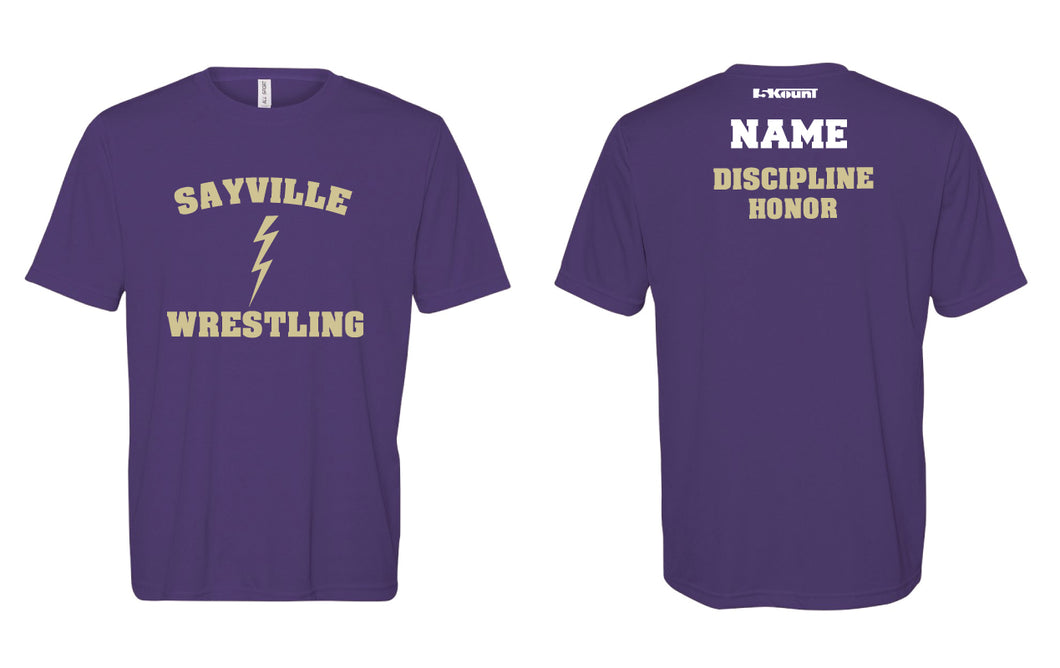 Sayville HS Wrestling DryFit Performance Tee - Purple - 5KounT