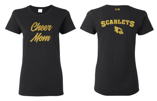 Scarlets Cheer MOM Glitter Tee - Black - 5KounT