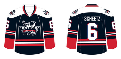 Secaucus Hockey Sublimated Fan Jersey - Navy - 5KounT2018