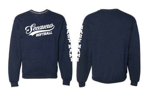 Secaucus softball Cotton Crewneck Sweatshirt - Navy - 5KounT2018