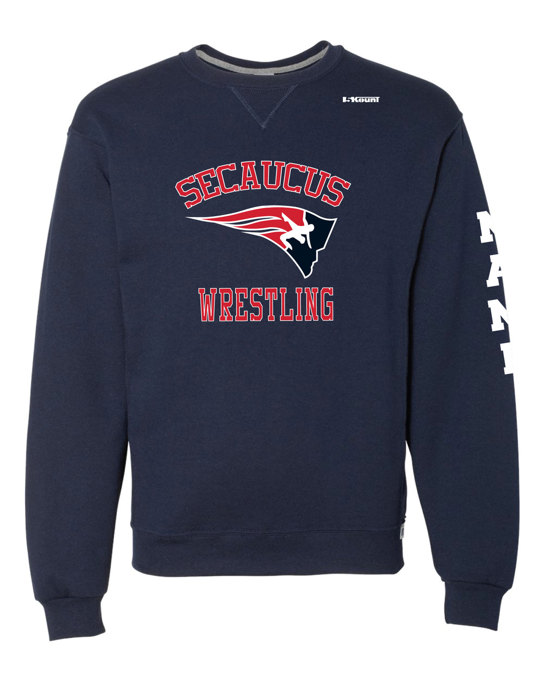 Secaucus Wrestling Russell Athletic Cotton Crewneck Sweatshirt- Navy - 5KounT2018