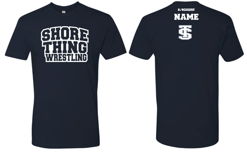 Shore Thing Wrestling Cotton Crew Tee -Navy - 5KounT