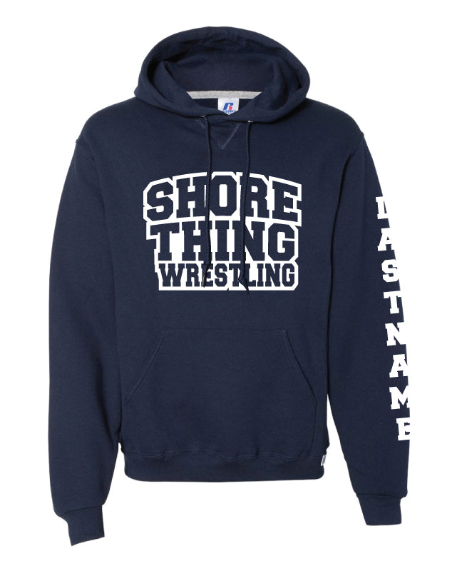 Shorething Wrestling Russell Athletic Cotton Hoodie - Navy - 5KounT