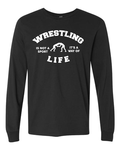 Wrestling is a Way of Life Cotton Long Sleeve - Black - 5KounT2018