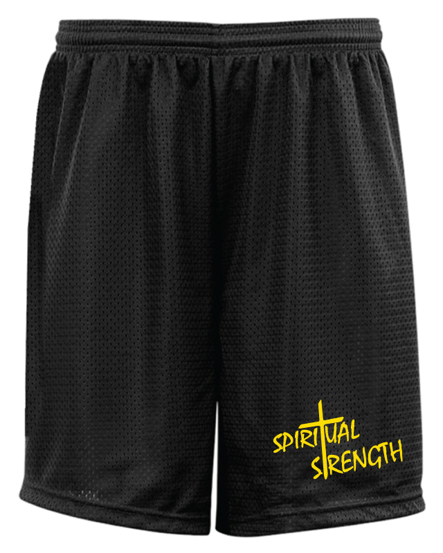 Spiritual Strength Tech Shorts - Black - 5KounT