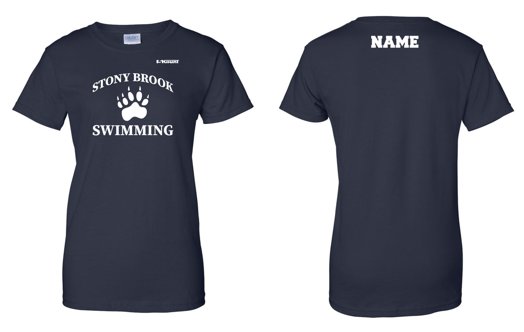 Stony Brook Swimming Cotton Women's Crew Tee - Navy - 5KounT2018