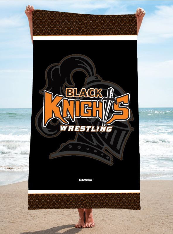 Black Knights Wrestling Sublimated Beach Towel - 5KounT2018