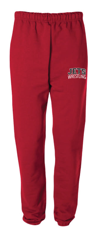 NC Jets Wrestling Cotton Sweatpants - Red - 5KounT
