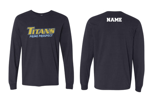 Titans Baseball Cotton Crew Long Sleeve Tee - Navy - 5KounT