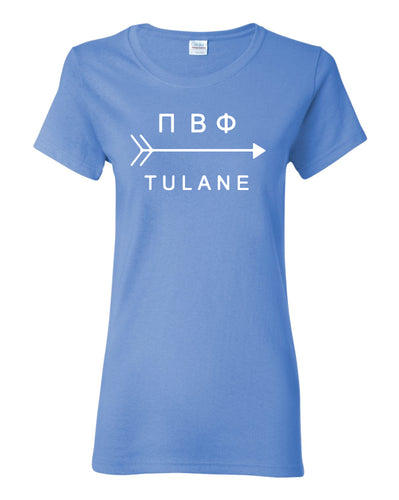 Tulane Sorority Cotton Women's Crew Tee - Carolina Blue - 5KounT2018