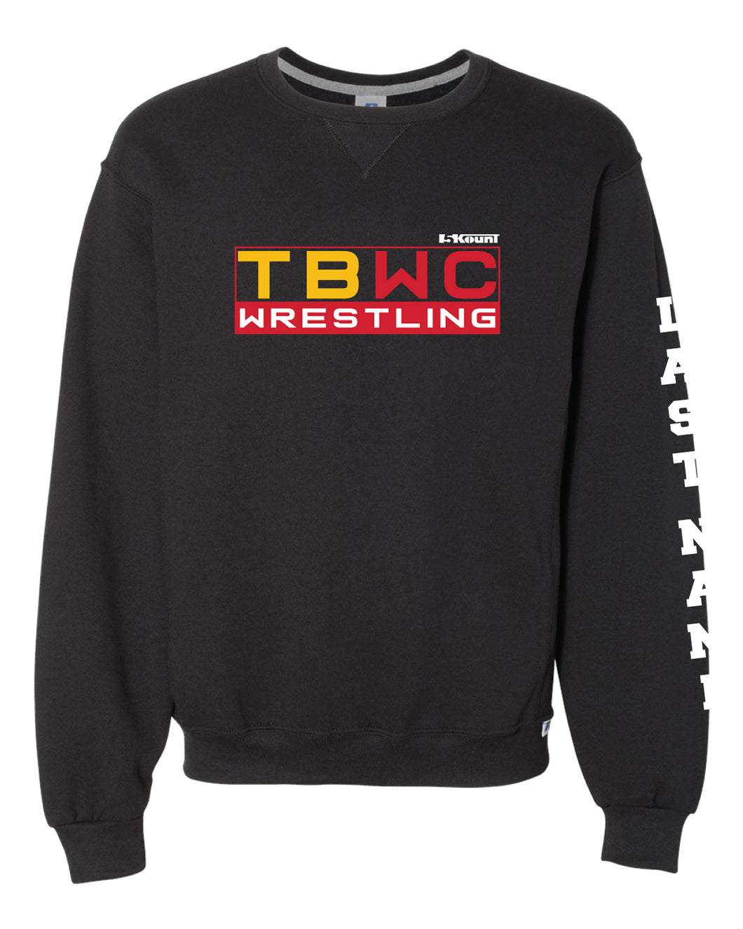 TBWC Wrestling Russell Athletic Cotton Crewneck Sweatshirt - Black - 5KounT2018