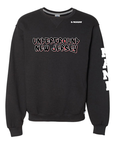 NJ Underground Wrestling Club Russell Athletic Cotton Crewneck Sweatshirt - Black - 5KounT2018