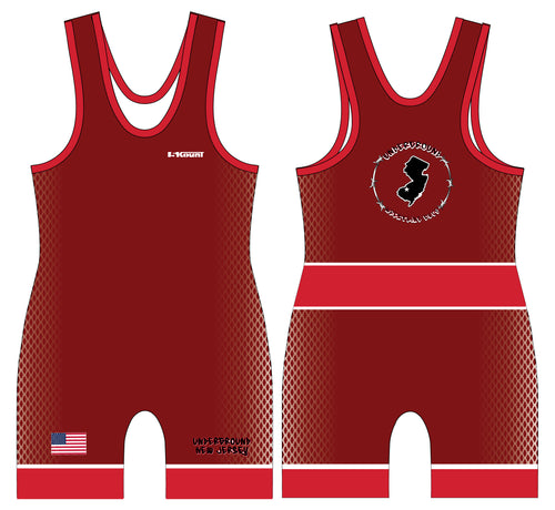 NJ Underground Wrestling Club Men's Freestyle Singlet - Red - 5KounT2018