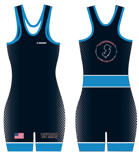 NJ Underground Wrestling Club Women's Freestyle Singlet - Blue - 5KounT2018