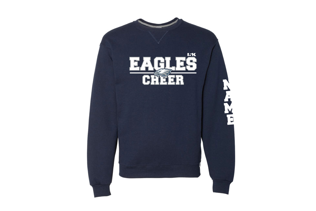 Wethersfield Eagles Cheer Russell Athletic Cotton Crewneck Sweatshirt - Navy - 5KounT