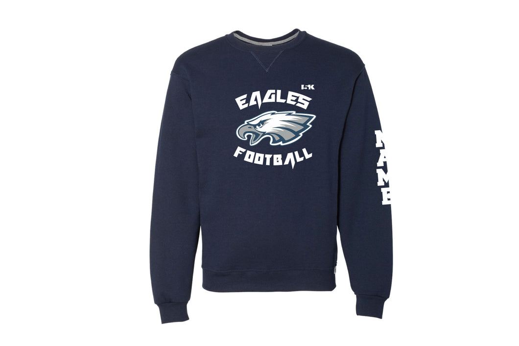 Wethersfield Eagles Football Russell Athletic Cotton Crewneck Sweatshirt - Navy - 5KounT