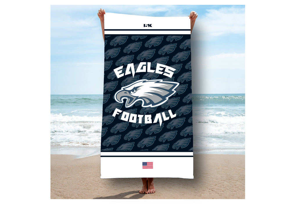 Wethersfield Eagles Football Beach Sublimated Beach Towel - 5KounT