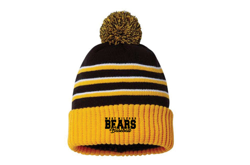 West Milford Baseball Pom Beanie - Black/Gold