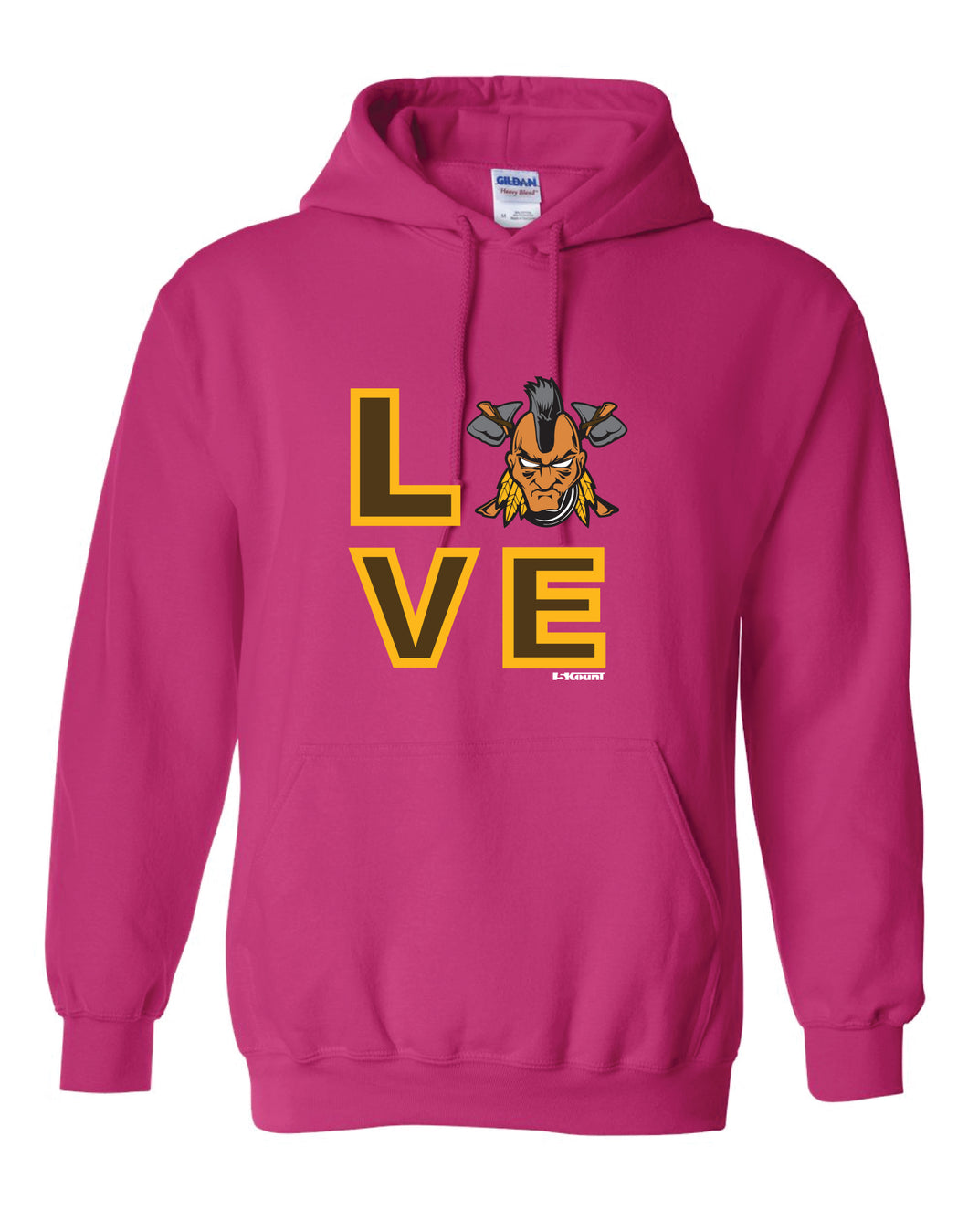 Watchung Hills Wrestling LOVE Cotton Hoodie - Heliconia (Pink) - 5KounT2018