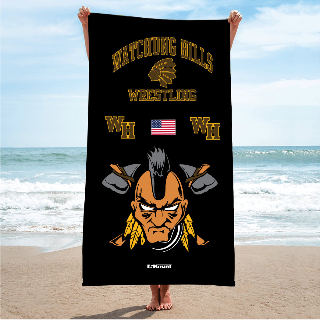 Watchung Hills Wrestling Sublimated Beach Towel - 5KounT2018