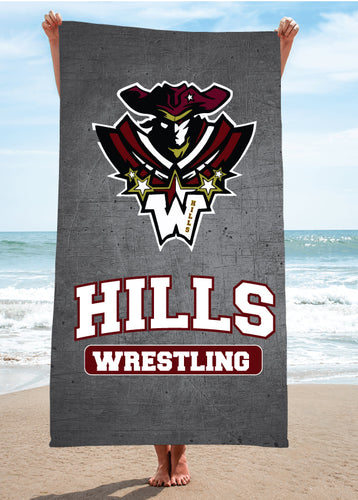 Wayne Hills Wrestling Sublimated Beach Towel - 5KounT2018