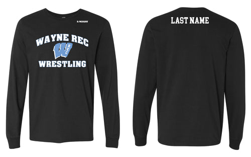 Wayne Rec Wrestling Cotton Long Sleeve - Black - 5KounT2018