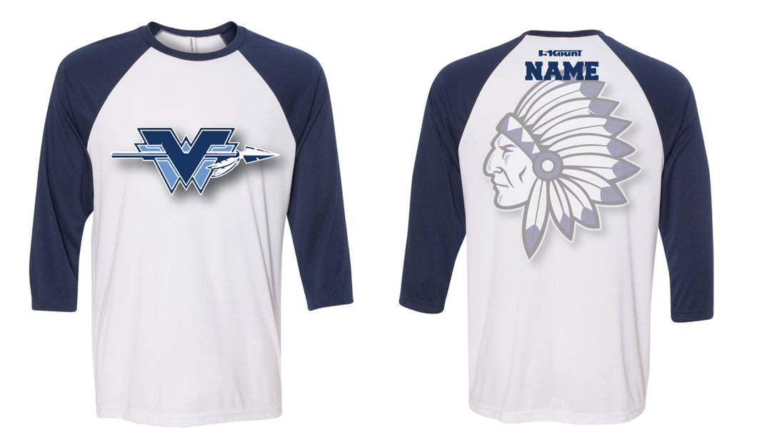 Wayne Valley Wrestling Baseball Shirt - Navy/White - 5KounT