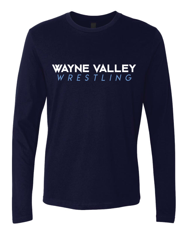 Wayne Valley Wrestling Long Sleeve Cotton Crew - Navy - 5KounT
