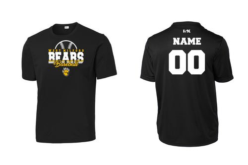 West Milford Baseball Dryfit Performance Tee - Black/White