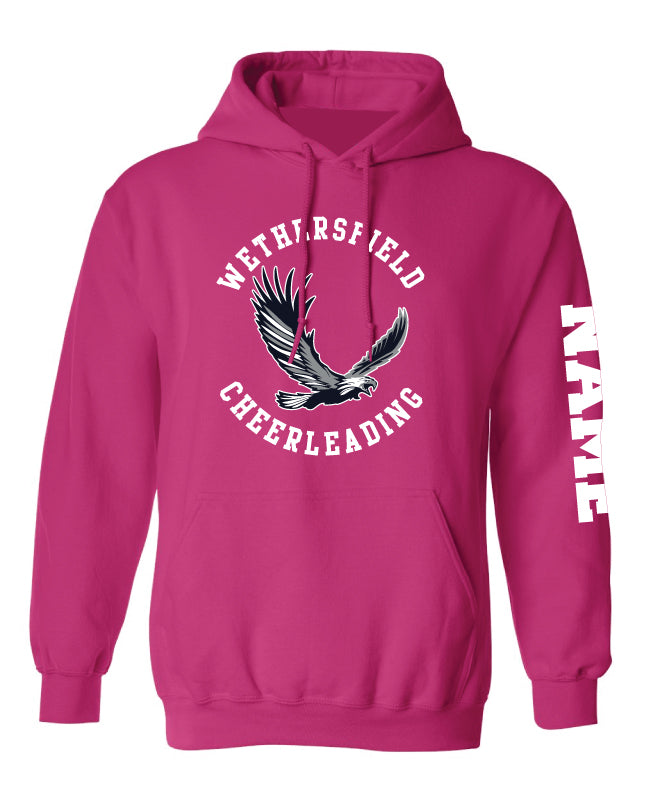 Wethersfield Eagles Cheer Cotton Hoodie Pink - 5KounT2018