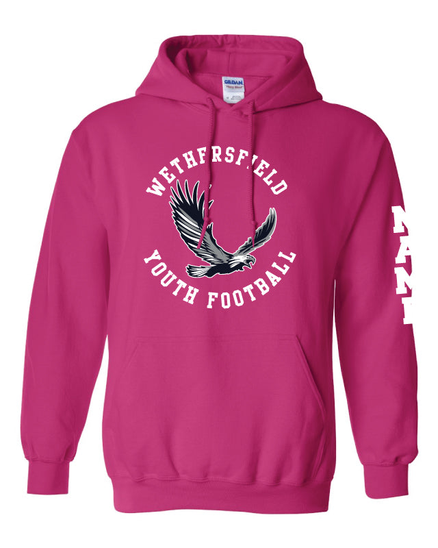 Wethersfield Eagles Football Cotton Hoodie Pink - 5KounT2018